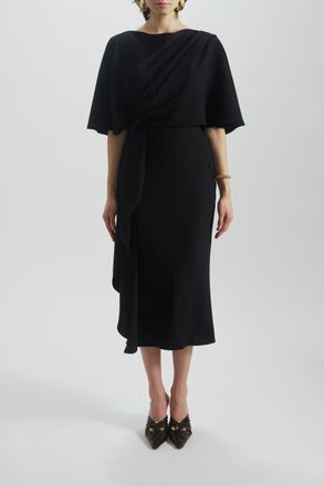 Amsale Cascading Drape Dress in Black at Nordstrom, Size 12