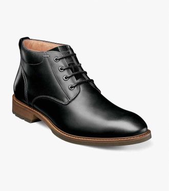 Florsheim Mens Lodge Plain Toe Chukka Boot In Black Ch