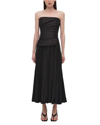 SIMKHAI Arie Strapless Bustier Midi Dress