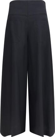 Brunello Cucinelli Womens Tech Cotton Poplin Pants Nero Cotton; Polyamide Trousers