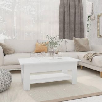 vidaXL Mesa De Centro Madera De Ingenier&iacute;a Blanca 102x55x42 Cm Vidaxl