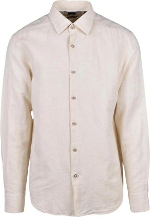 BOSS Cotton Linen Shirt Casual Fit - White