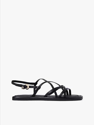 Tommy Hilfiger Sandalias planas de piel con tiras cruzadas