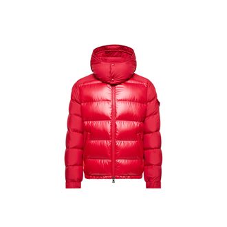 Moncler Moncler Maya Hooded Short Down Jacket, Men, Red, Size: 0