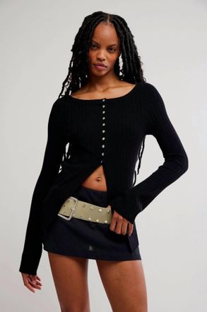Free People East Side Cardigan In Black