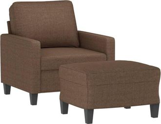 vidaXL Sill&oacute;n Con Taburete Tela Marr&oacute;n 60 Cm Vidaxl