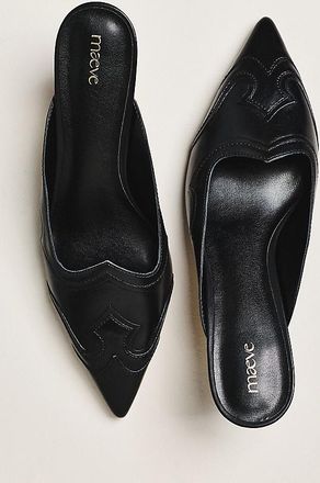 Maeve Pointed-Toe Western Mule Heels