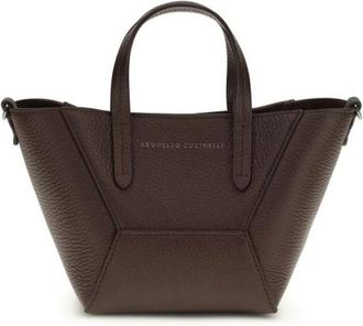 Brunello Cucinelli Leren Handtassentas met Handvat - Dames - Mini tas - Rood - ONE Size - Leer - Tassen