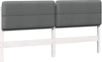 vidaXL Upholstered Headboard White and Light Grey 200 cm vidaXL