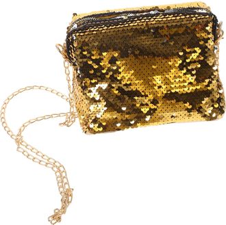 Yarnow Fashion Sequin Shoulder Bag with Detachable Belt Golden and Silver Mermaid Envelope Purse for Women Portable Multi-functional Handbag for Summer Trave