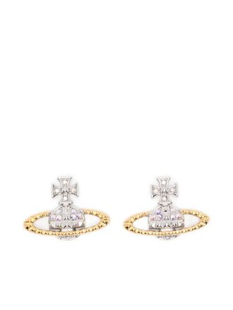 Vivienne Westwood Mayfair crystal earrings - women - Brass - One Size - Silver