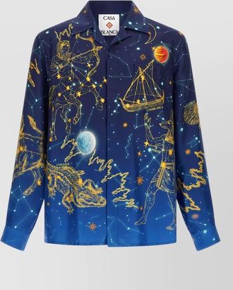 Casablanca silk astrology print cuban collar shirt