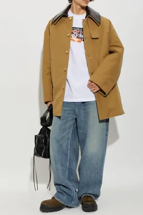 Balenciaga Short Coat With Pockets, Mens, Brown
