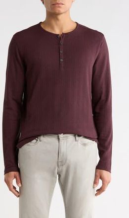 John Varvatos Richard Long Sleeve Waffle Henley in Oxblood at Nordstrom Rack, Size Xx-Large