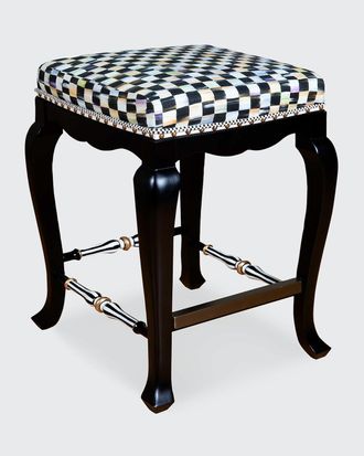 MacKenzie-Childs Black Courtly Check Counter Stool, 36