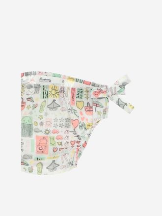 BONPOINT Girls Swimsuit With Print, Rose Cotton Swimsuits Sea Clothing