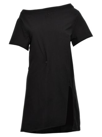 Courr&egrave;ges Black Logo embroidery dress