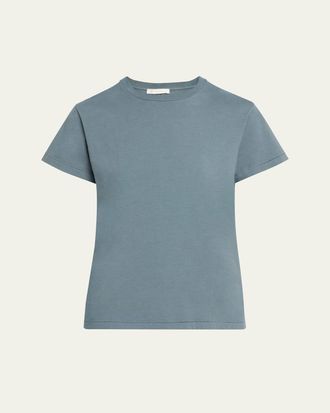 Tシャツ・カットソー THE ROW Women Tops 7848Y688 MDT BLUE Lavinia T-Shirt Blue in Cotton – The Row