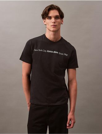 Calvin Klein Jeans Calvin Klein Mens Linear Text Logo T-Shirt - Black - XS