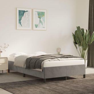 vidaXL Estructura De Cama Sin Colch&oacute;n Terciopelo Gris Claro 120x200 Cm Vidaxl