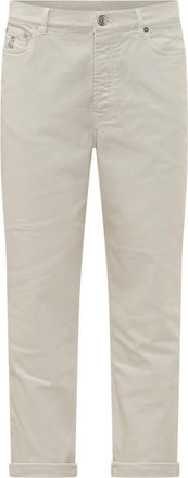 Brunello Cucinelli White Slim Mid Rise Jeans