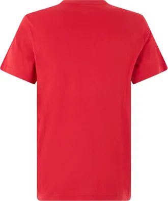 Moncler Logo-Patch Cotton T-Shirt - Red