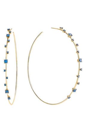 Lana Jewelry Solo Blue Diamond Hoop Earrings in Yellow Gold at Nordstrom