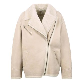 Isabel Marant Adelina Shearling Jas - Dames - Jassen - Beige - Maat: XS