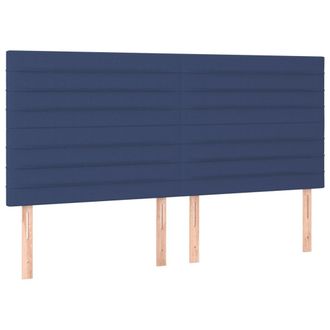 vidaXL Cabecero De Cama Azul 180x5x118/128 Cm Tela Vidaxl