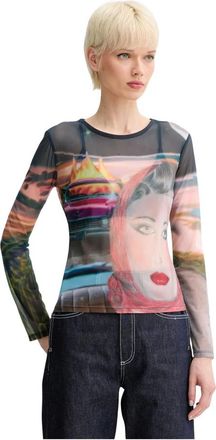 Sunnei Lange mouwen sheer top - Dames - Longsleeves - Veelkleurig - S - Tops