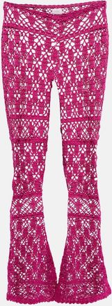 Anna Kosturova Bianca crochet flared cotton pants