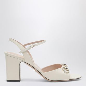 Gucci Sandalo bianco in pelle con Morsetto