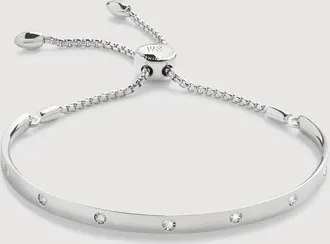 Monica Vinader Sterling Silver Fiji Gem Diamond Chain Bracelet Diamond