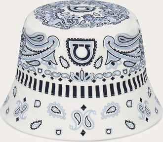 Ferragamo Women Arabesque print cloche Blue