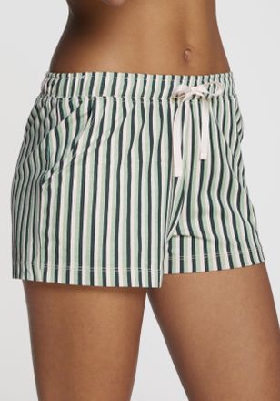 s.Oliver Pyjamashorts S.OLIVER, Damen, Gr. 32/34, N-Gr, weiss (gr&uuml;n, wei&szlig;, gestreift), Single Jersey, Obermaterial: 50% Baumwolle, 50% Viskose, gestreift, Basi