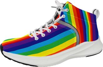 Generic Colorful Rainbow Vertical Stripe Pattern Mens Shoes Athletic Running Shoes Lightweight Sneakers Walking Gym Shoes Multicoloured