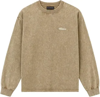 Black Bananas Tops, Heren, Beige, S, Katoen, Script Longsleeve
