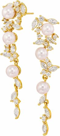 Savvy Cie Jewels CASCADING FAUX PEARLS EARRINGS