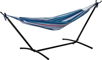 OUTSUNNY Hamaca 310x117x105 cm azul y blanco