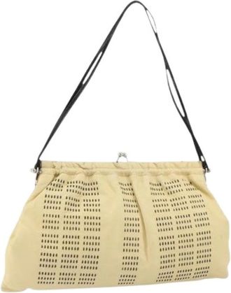 Miu Miu Pre-owned Shoulder Bags, female, Beige, Size: ONE SIZE Pre-owned Leather Shoulder Bag