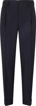L.B.M. 1911 Blauwe Lana Bistretch Tapered Broek - Heren - Nette broeken - Blauw - 2XL - Wol - Broeken
