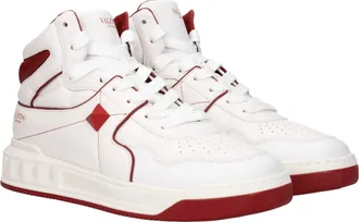 Valentino Garavani Mens White Leather High Top Sneakers