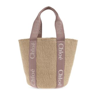 Chlo&eacute; Tote Bags, female, Beige, Size: ONE SIZE Woody Large bag