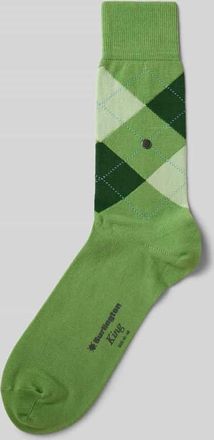 Burlington Socken mit Logo-Detail Modell King in Gruen, Gr&ouml;&szlig;e 40-46