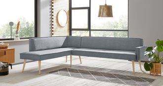 Exxpo Sofa Fashion Eckbank »Lungo, moderne Kedernaht, bequem und elegant, hoher Holzfuss« hochwertige Detailverarbeitung, frei im Raum stellbar