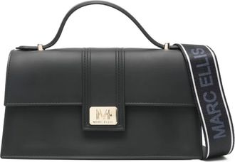 Marc Ellis logo-strap satchel bag - Black