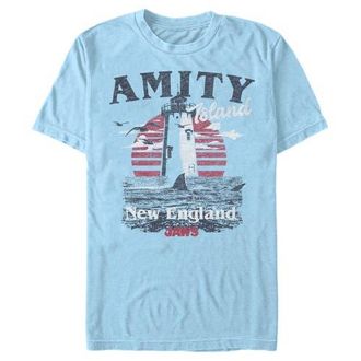 Jaws Mens Jaws Amity Island Tourist Lighthouse Graphic T-Shirt in Light Blue at Nordstrom, Size Xxx-Large