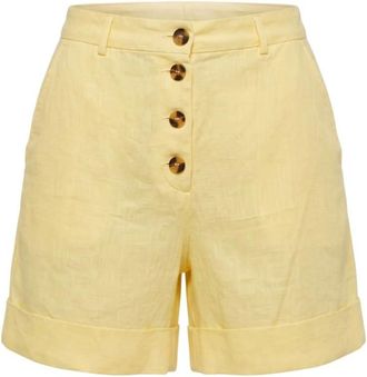 Trussardi Short Shorts - Dames - Korte broeken - Geel - Maat: S Linnen