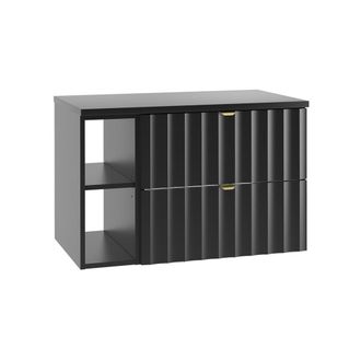 Petits Meubles Mueble bajo lavabo 2 compartimientos encimera estratificado Negro