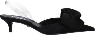 Versace Mujers Sandalias Sat&eacute;n Negro/Transparente